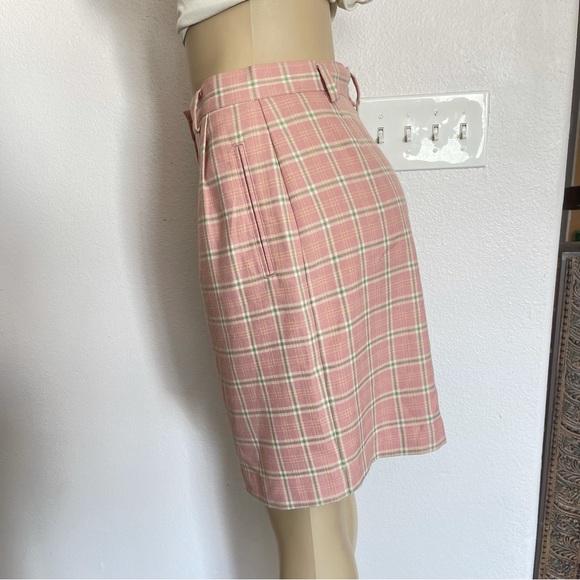 Lo sports Vintage Plaid High Waisted Pleated Bermuda Shorts size 10 - Picture 4 of 9